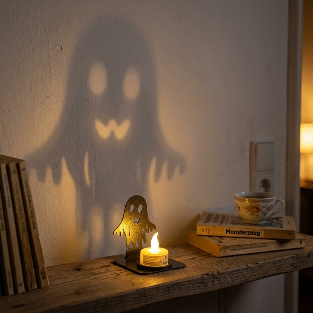 Halloween-Teelichthalter Komplettset – 5 Schattenmotive Halloween-Teelichthalter Komplettset – 5 Schattenmotive