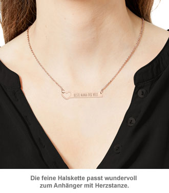 Kette mit Herzstanze Rosegold - Beste Mama 3510 - 1