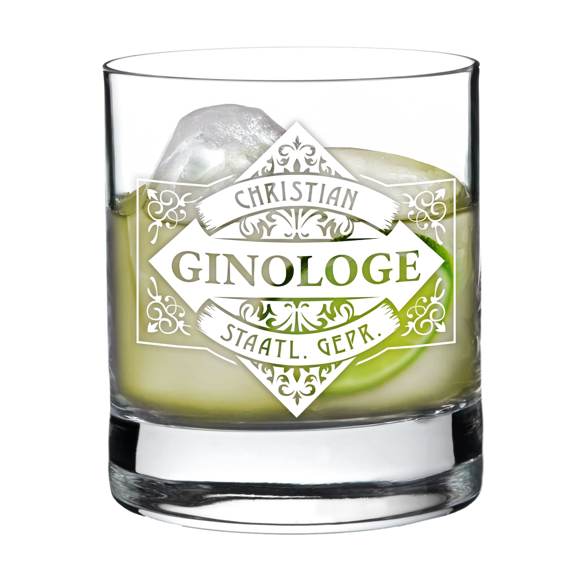 Gin Glas Tumbler mit Gravur - Ginologe Gin Glas Tumbler mit Gravur - Ginologe