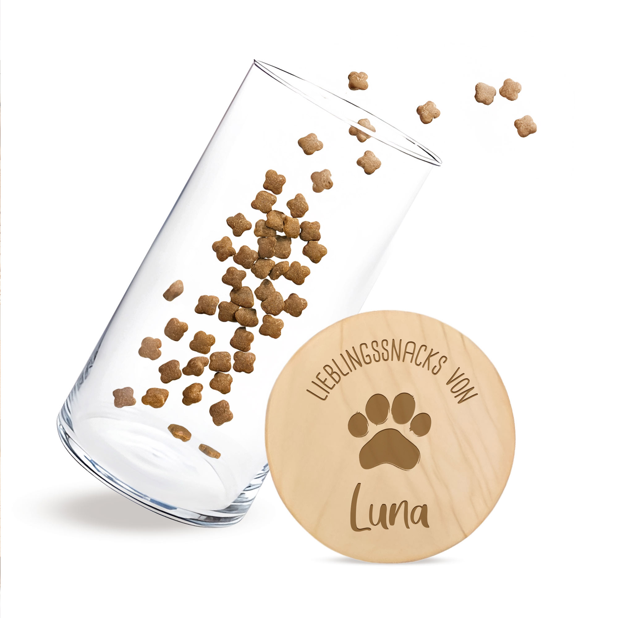 Vorratsglas mit Gravur - Katzensnacks Vorratsglas mit Gravur - Katzensnacks
