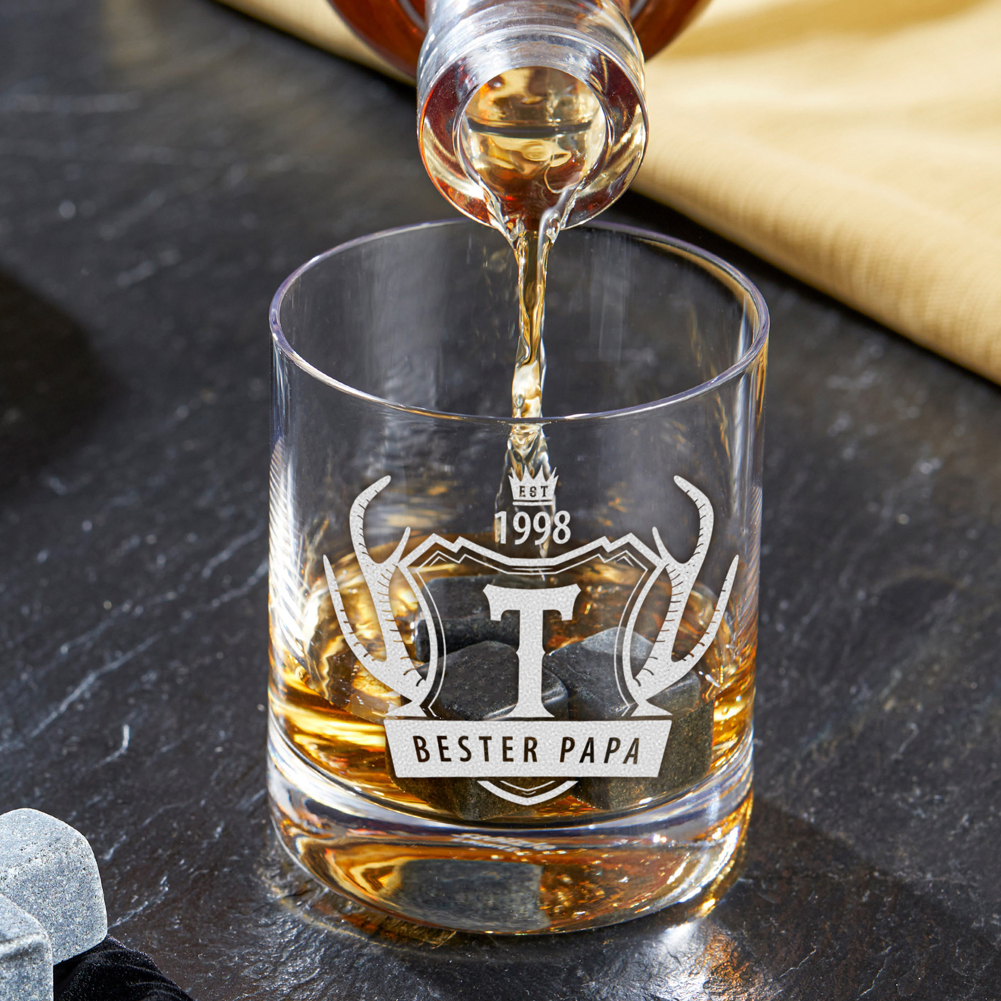 Whiskyglas mit Gravur Bester Papa - Geweih 145-114-MZ - 2