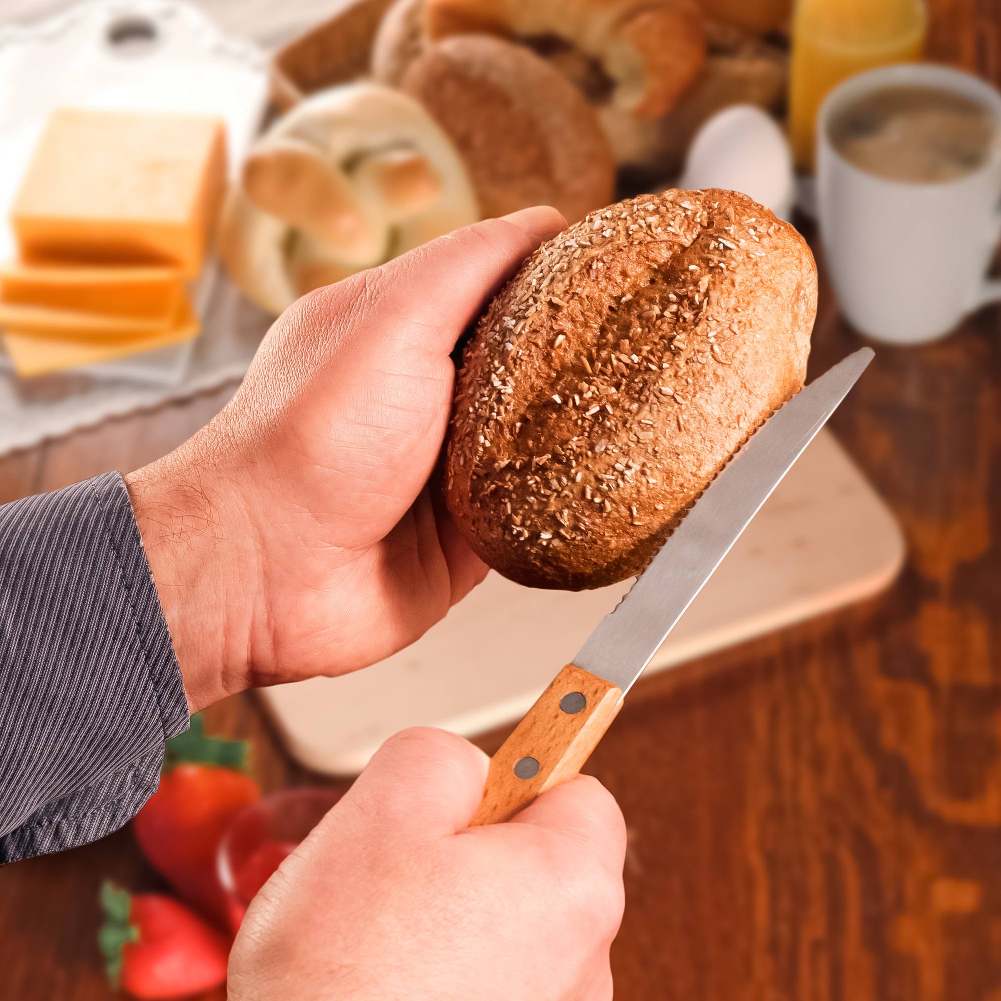 2er Set Frühstücksbrett mit Messer - Die besten Großeltern