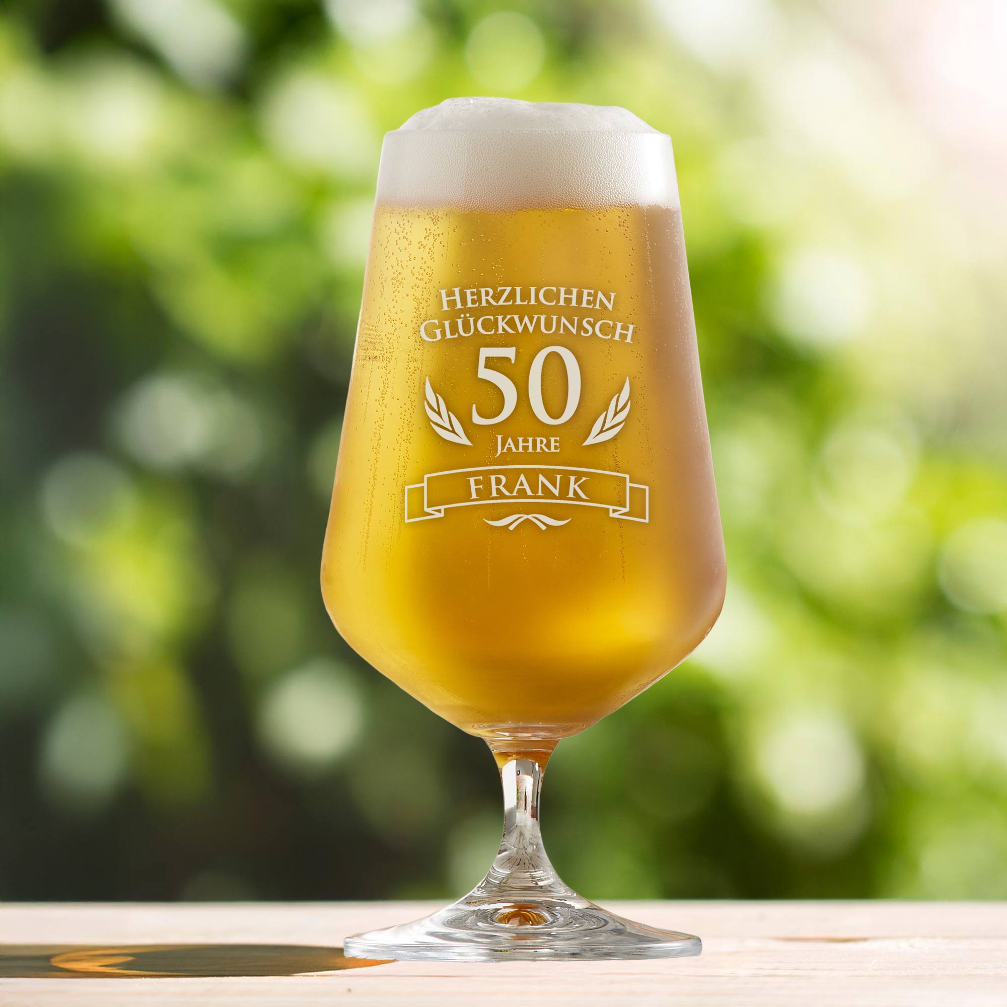 Bierglas zum 50. Geburtstag