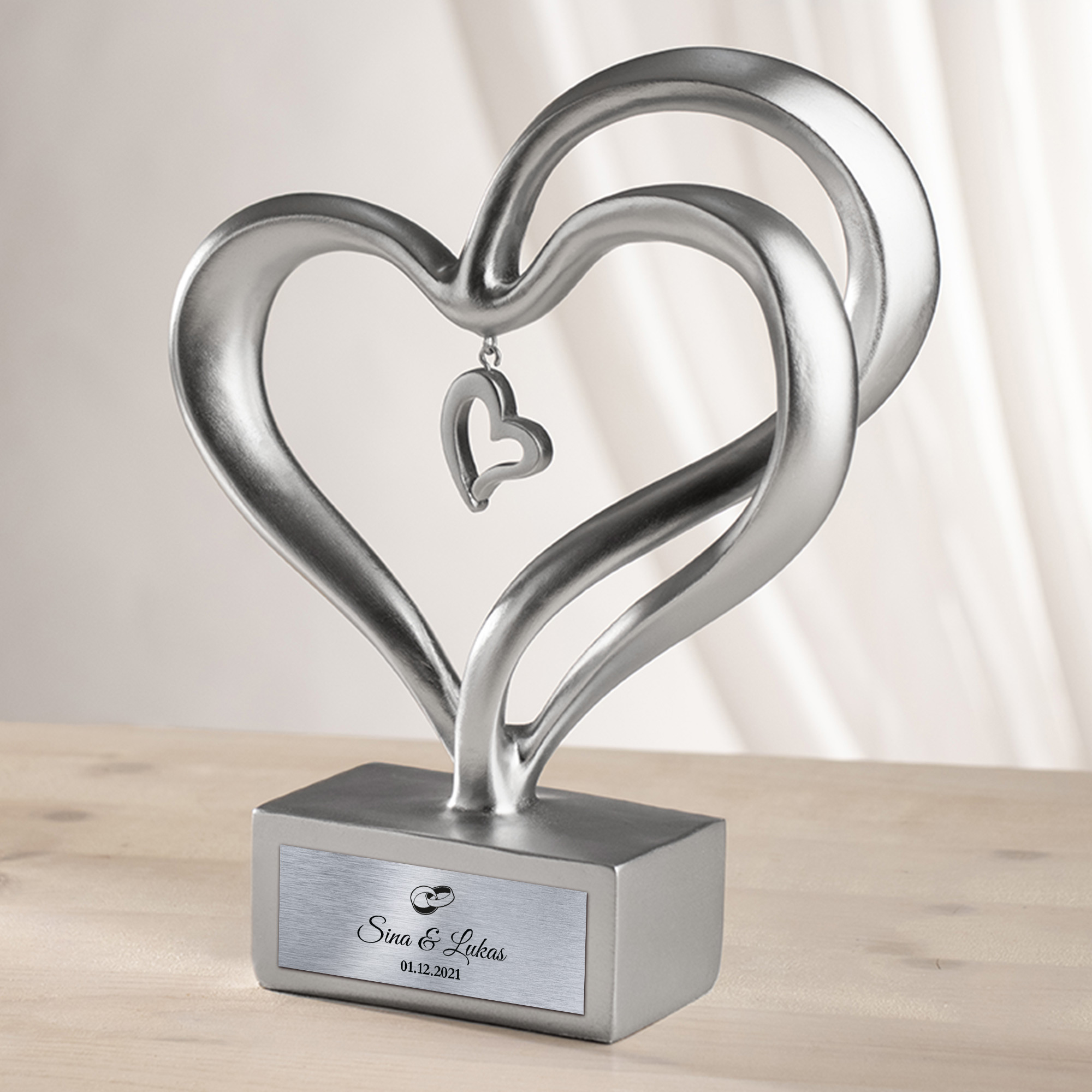 Silber Herz Skulptur - Hochzeit 0021-0009-EU-0001