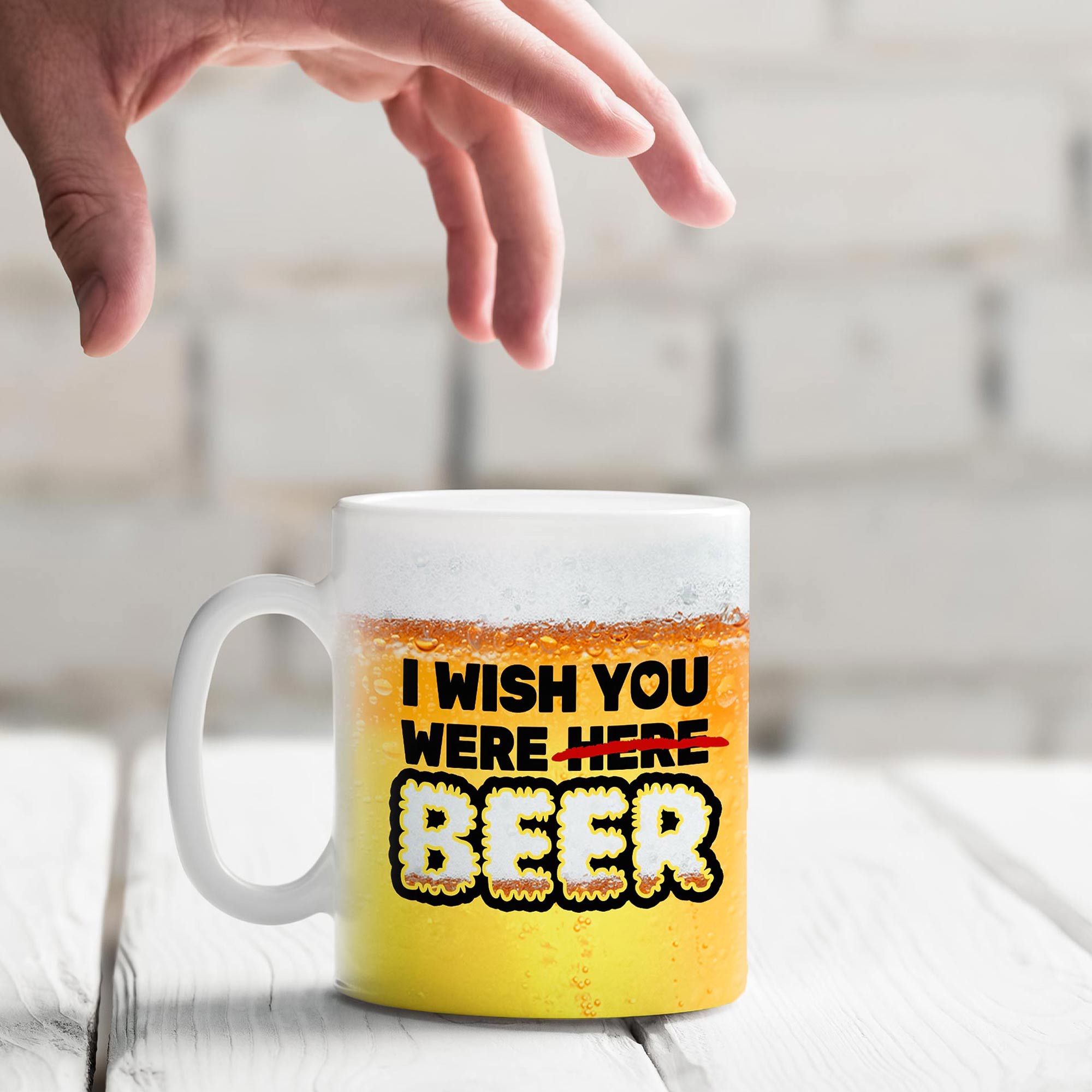 Tasse - Weiß - I wish you were beer - Standard