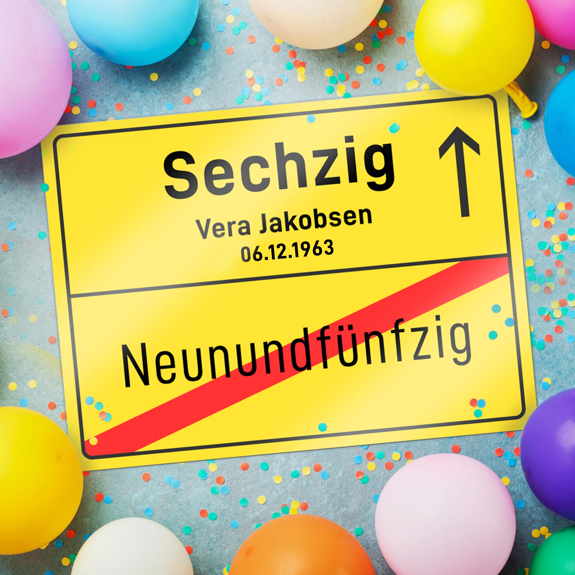 Personalisiertes Ortsschild - 60. Geburtstag