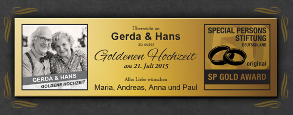 Schallplatte - personalisiert zur Goldenen Hochzeit