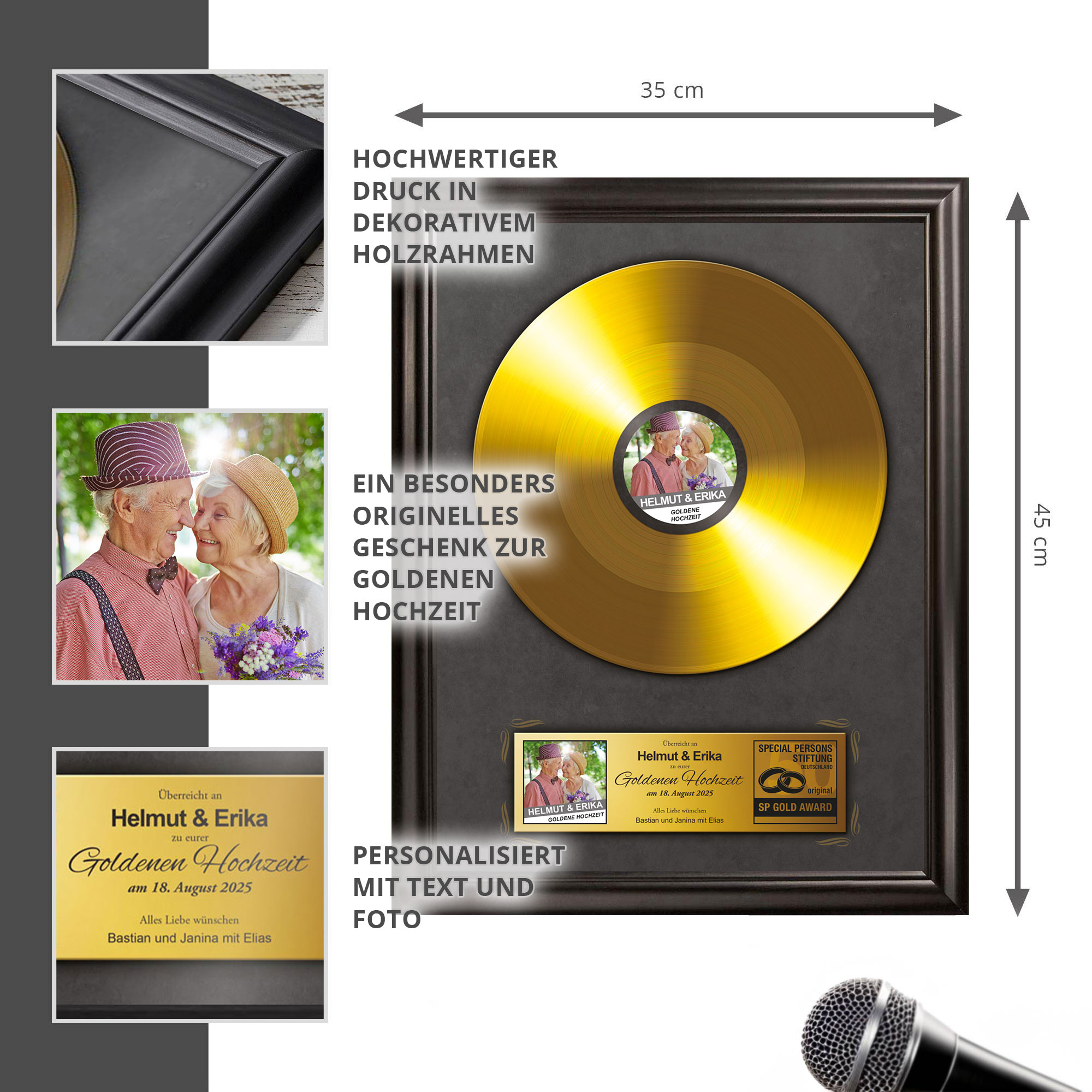 Schallplatte - personalisiert zur Goldenen Hochzeit