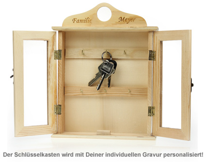 Personalisierter Holz Schlüsselkasten 2149 - 1