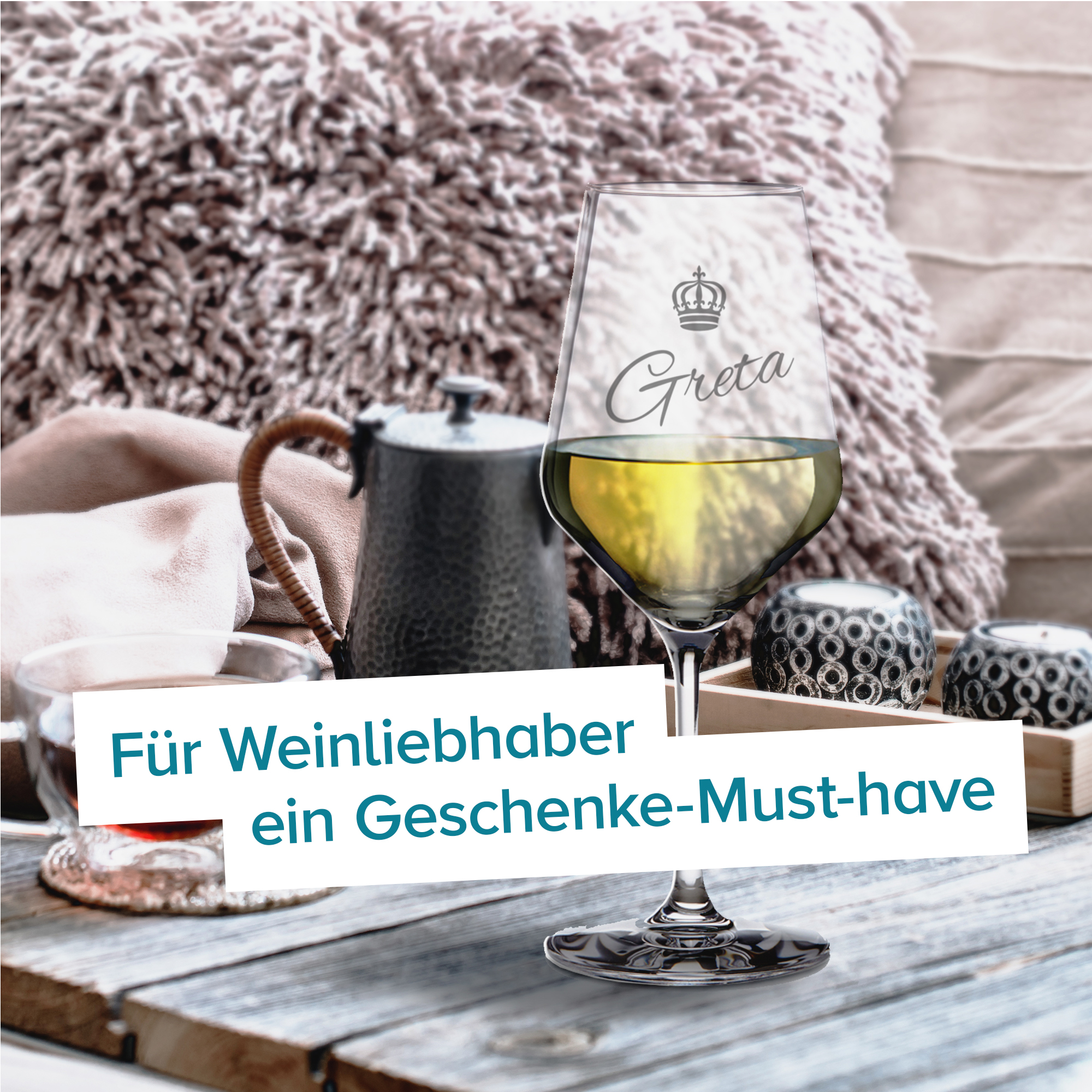 Weißweinglas mit Gravur - Königin Krone 2114 - 4