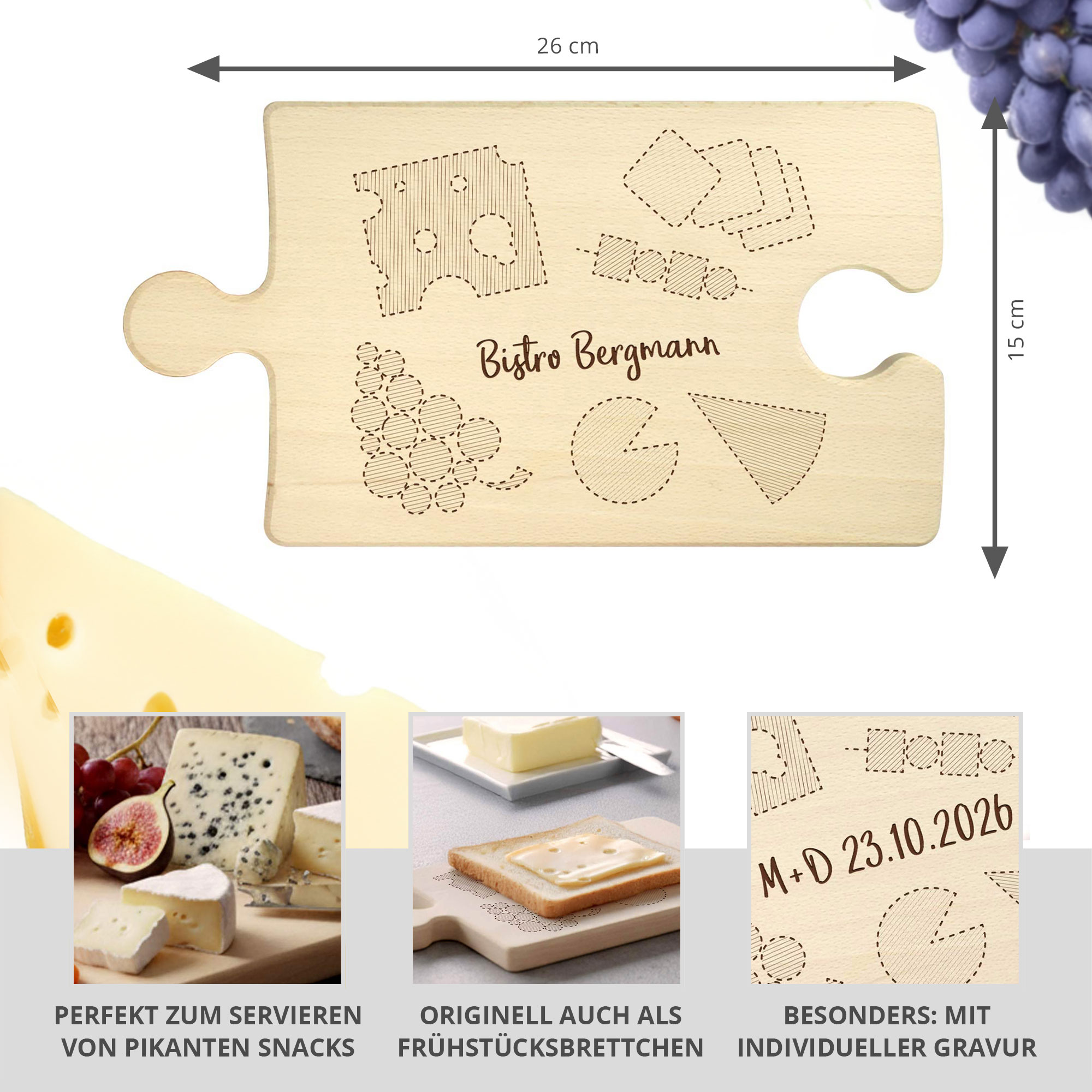 Personalisiertes Puzzle Brettchen - Käse