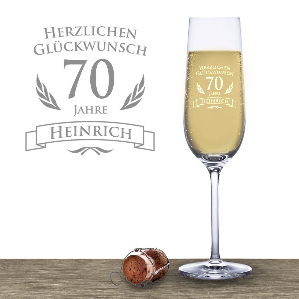 Sektglas zum 70. Geburtstag 2217