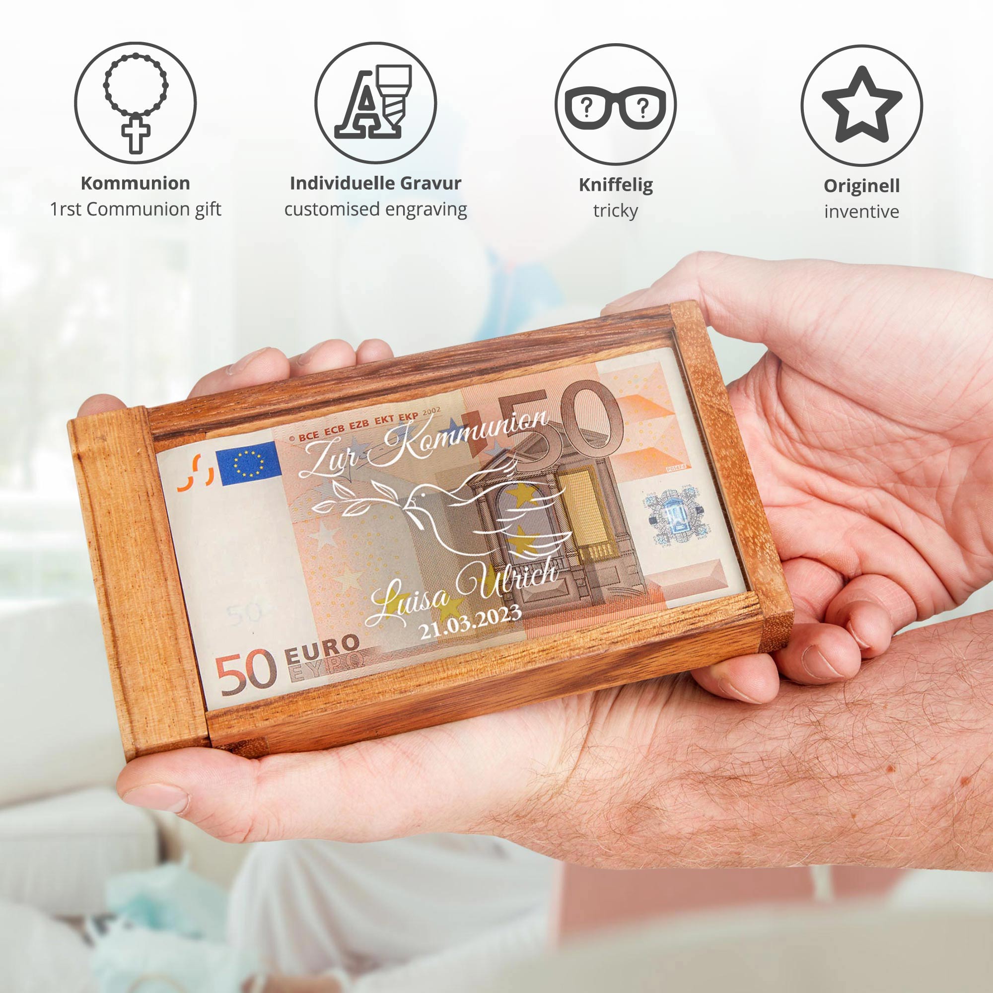 Magische Geldgeschenkbox zur Kommunion