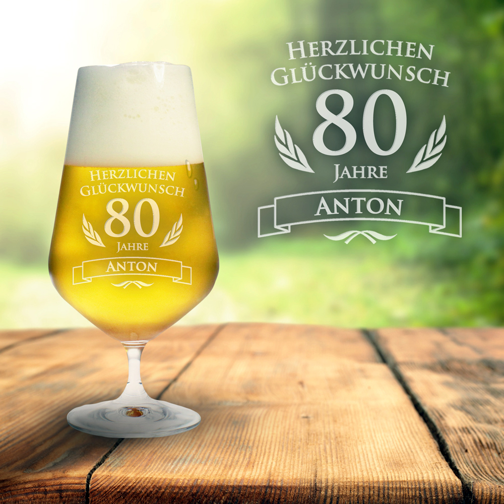 Bierglas zum 80. Geburtstag 2189