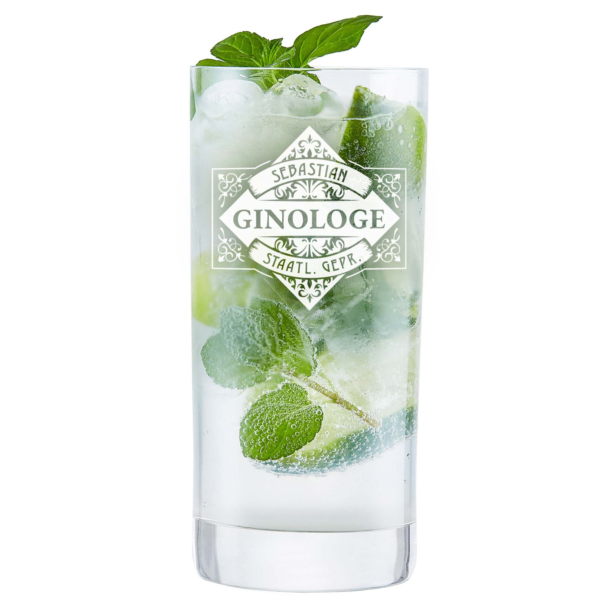 Cocktailglas mit Gravur - Ginologe