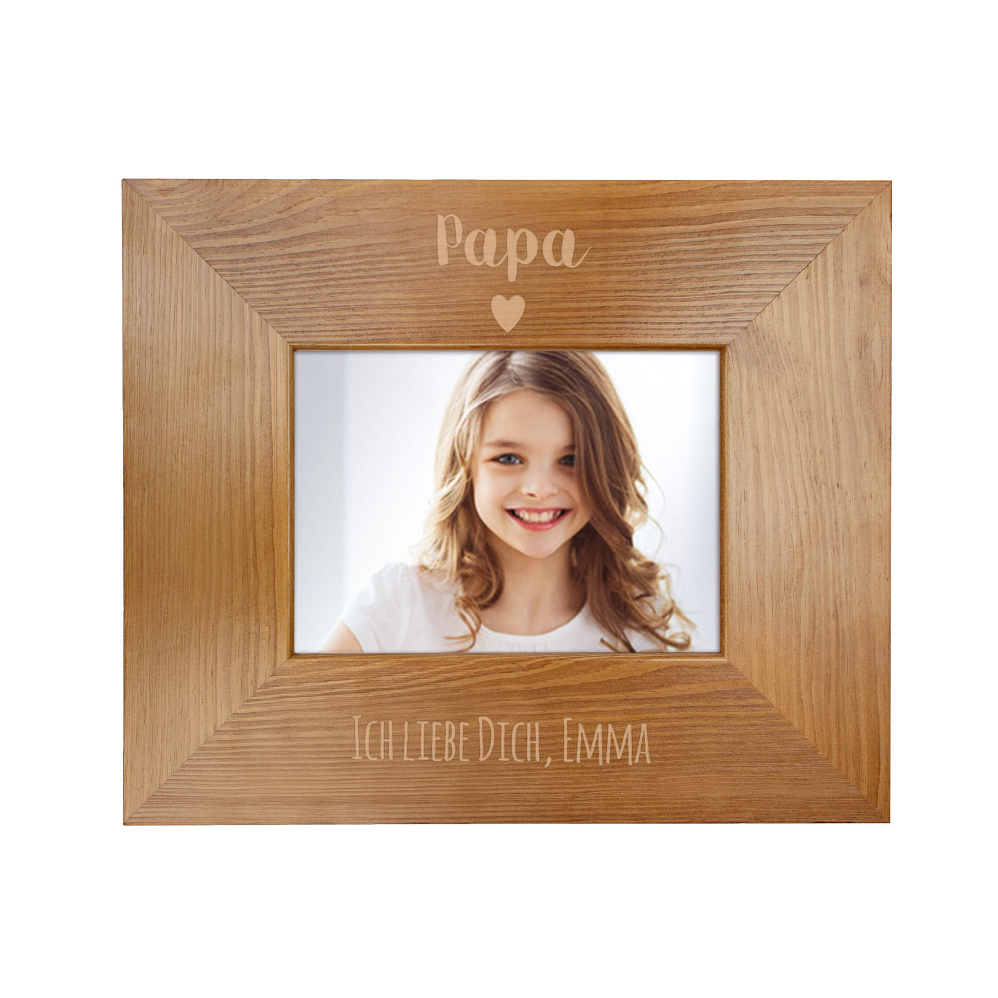 Personalisierter Bilderrahmen - Papa mit Herz