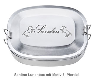 Gravierte Edelstahl Lunchbox für Mädchen - rund 2559 - 3