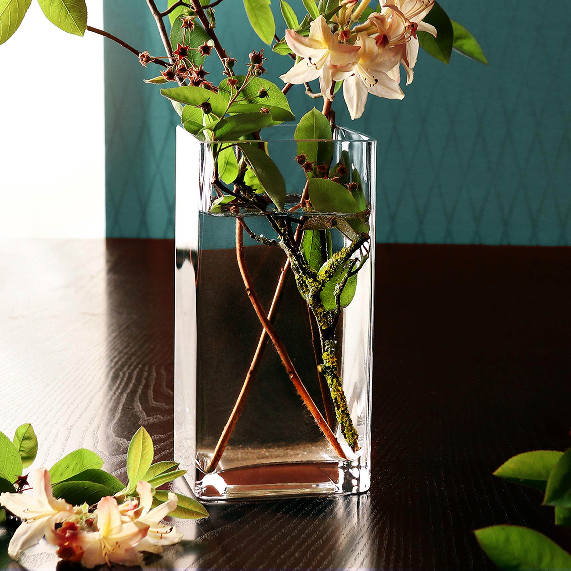 Eckige Vase - Glas Blumenvase