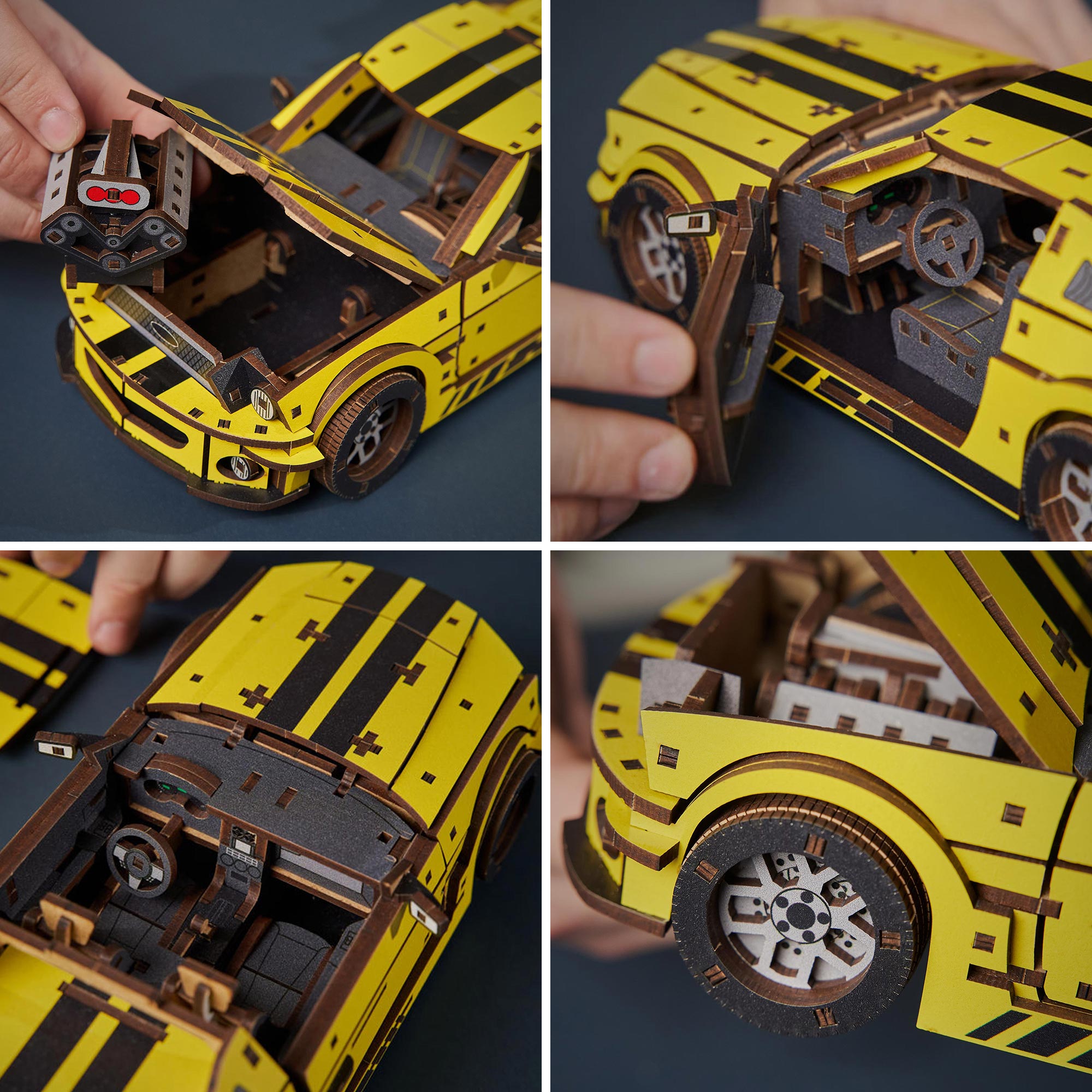 Holzpuzzle 3D - Auto - Stallion GT Gelb