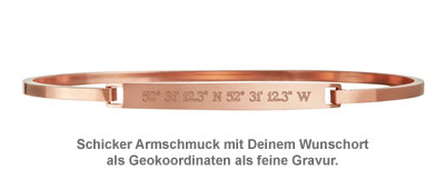 Armreif Rosegold mit Gravur - Geokoordinaten 3549 - 1