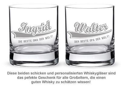 Whiskygläser mit College Motiv - Oma & Opa 3316 - 1