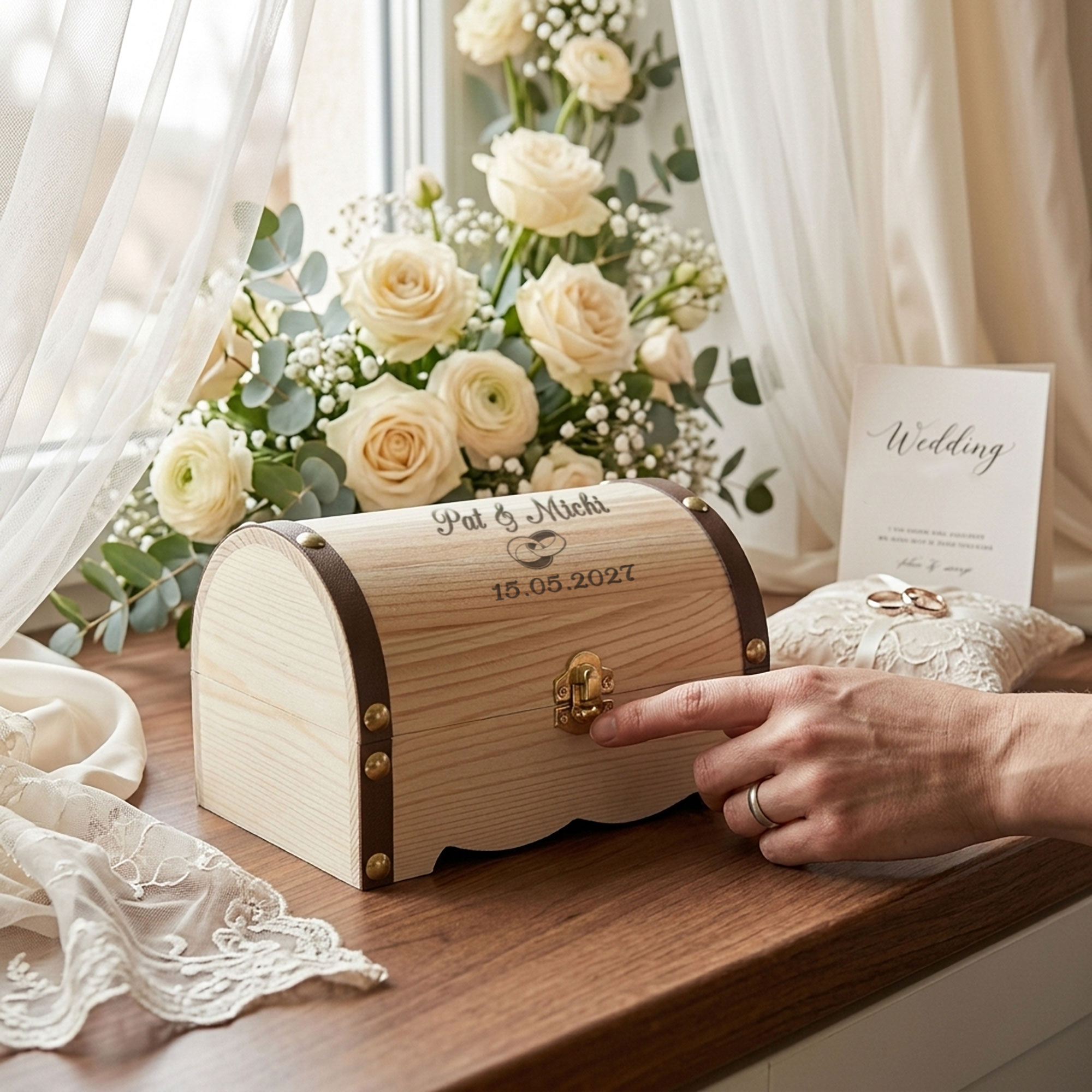 Geld Schatzkiste zur Hochzeit - Ringe
