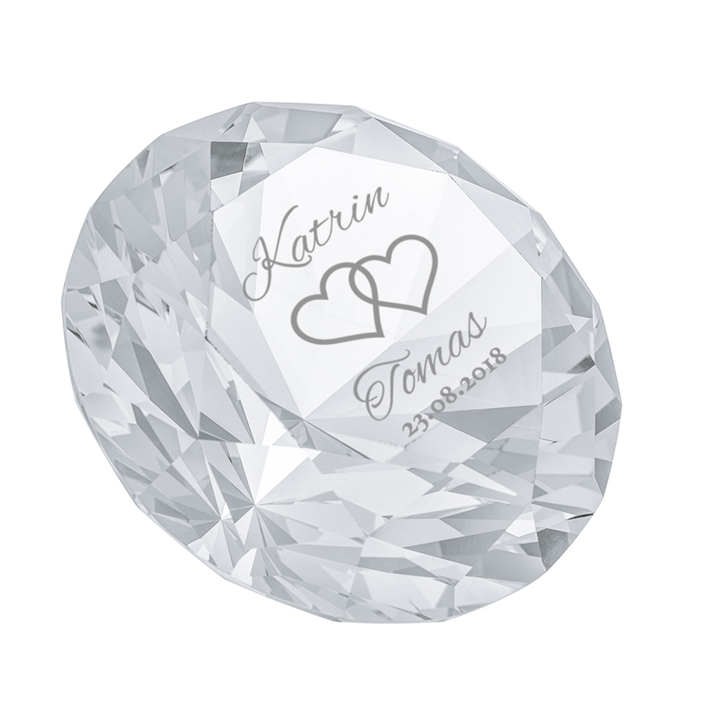 Diamant Kristall mit Gravur zur Hochzeit 4035 - 2