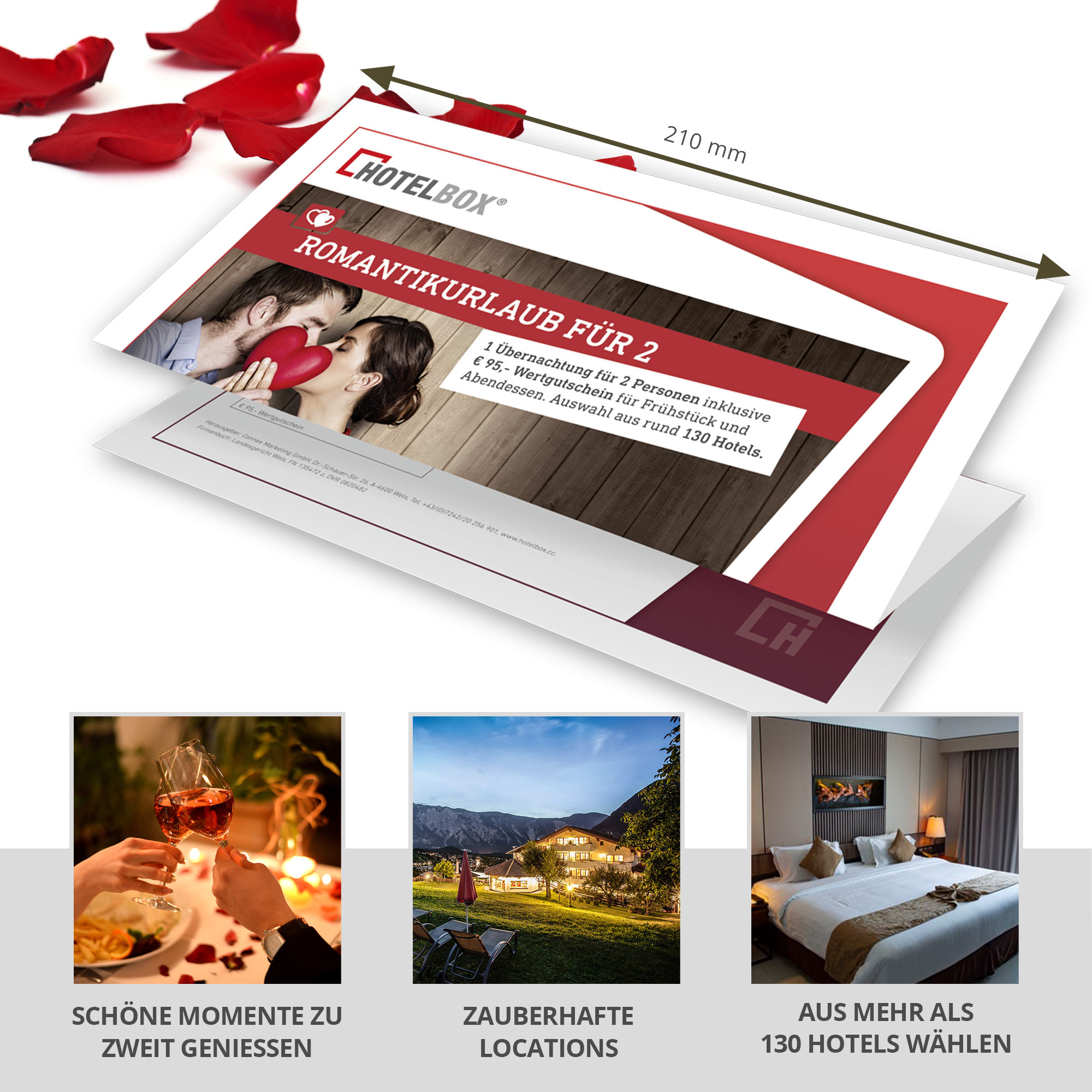 Romantikurlaub für 2 - Kurzurlaub Hotelgutschein - Digitale Version