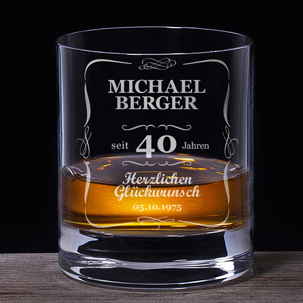 Whiskyglas 40. Geburtstag - klassisch 1470