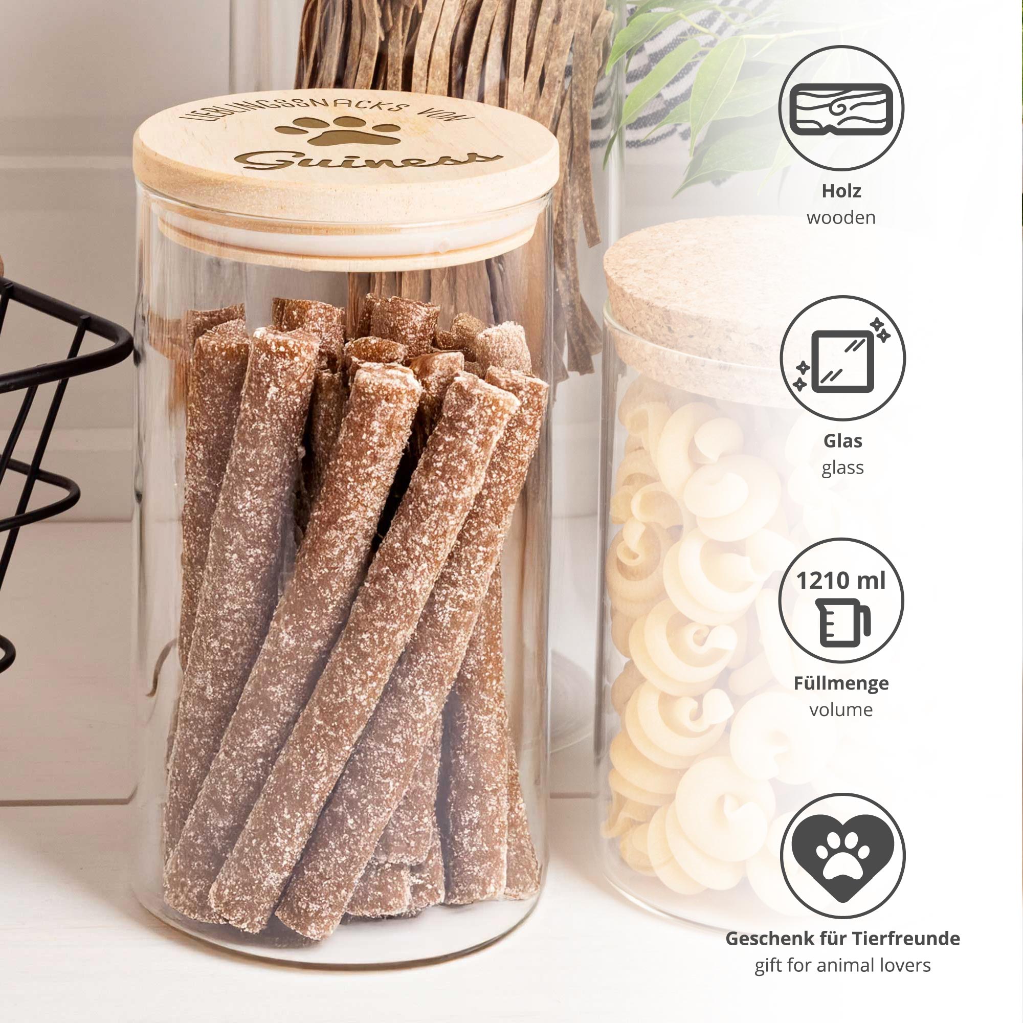 Vorratsglas mit Gravur - Hundesnacks Vorratsglas mit Gravur - Hundesnacks