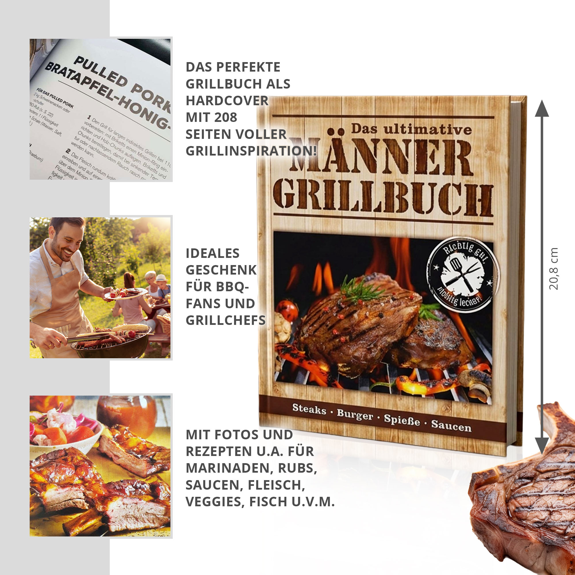 Männer Grillbuch - Grillgeschenk Männer Grillbuch - Grillgeschenk