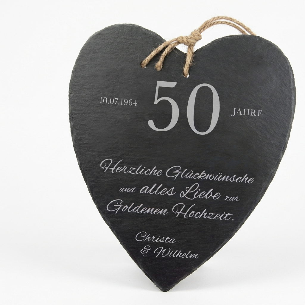 Schieferherz zur Goldenen Hochzeit Schieferherz zur Goldenen Hochzeit