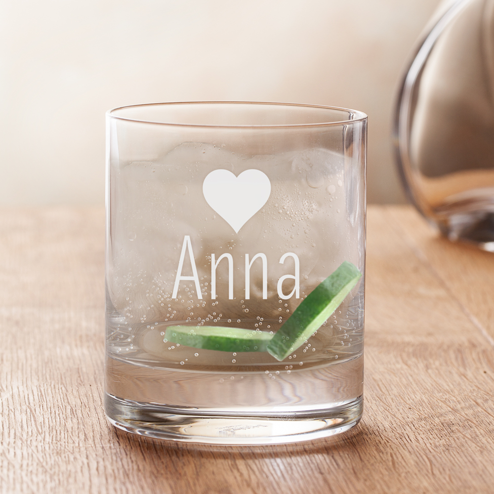 Personalisierte Tumbler Gläser Herz - 2er Set 3504 - 3