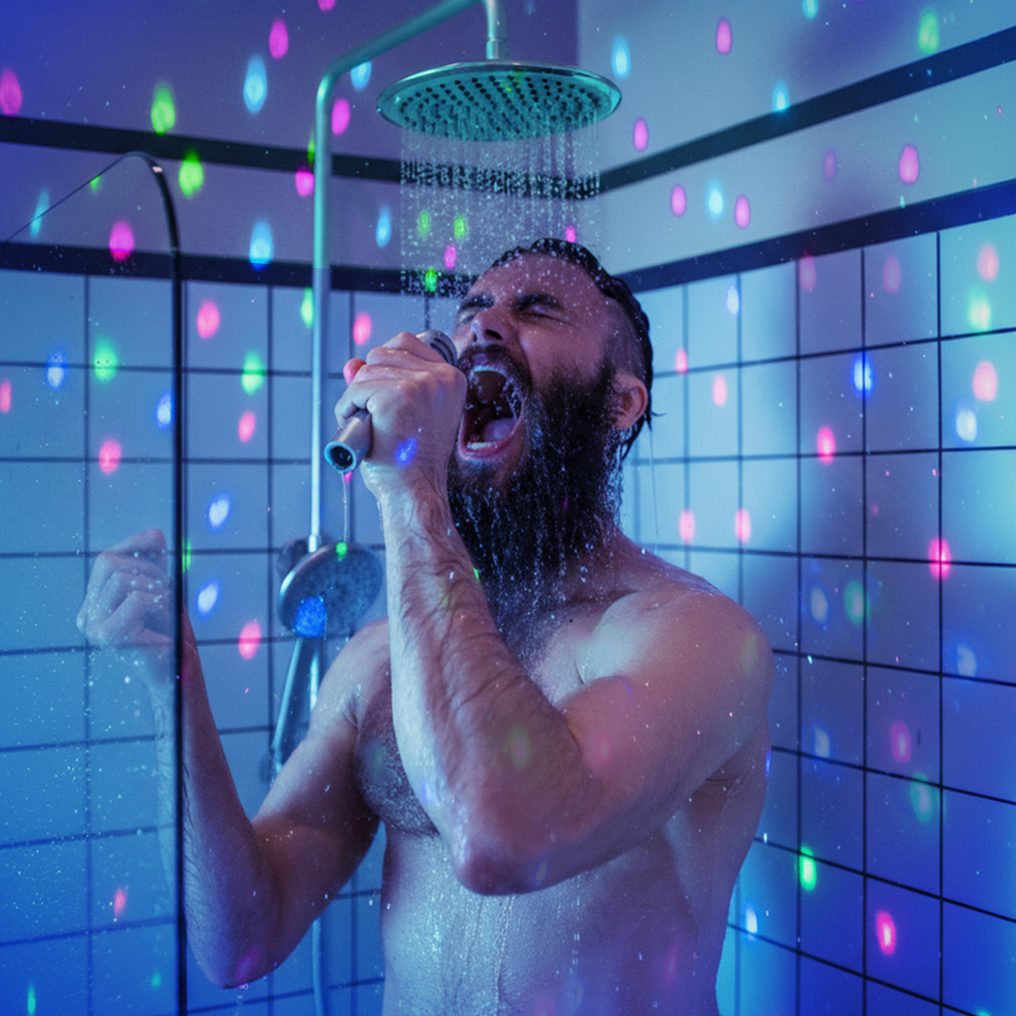 LED Discolicht - musikgesteuertes Duschlicht