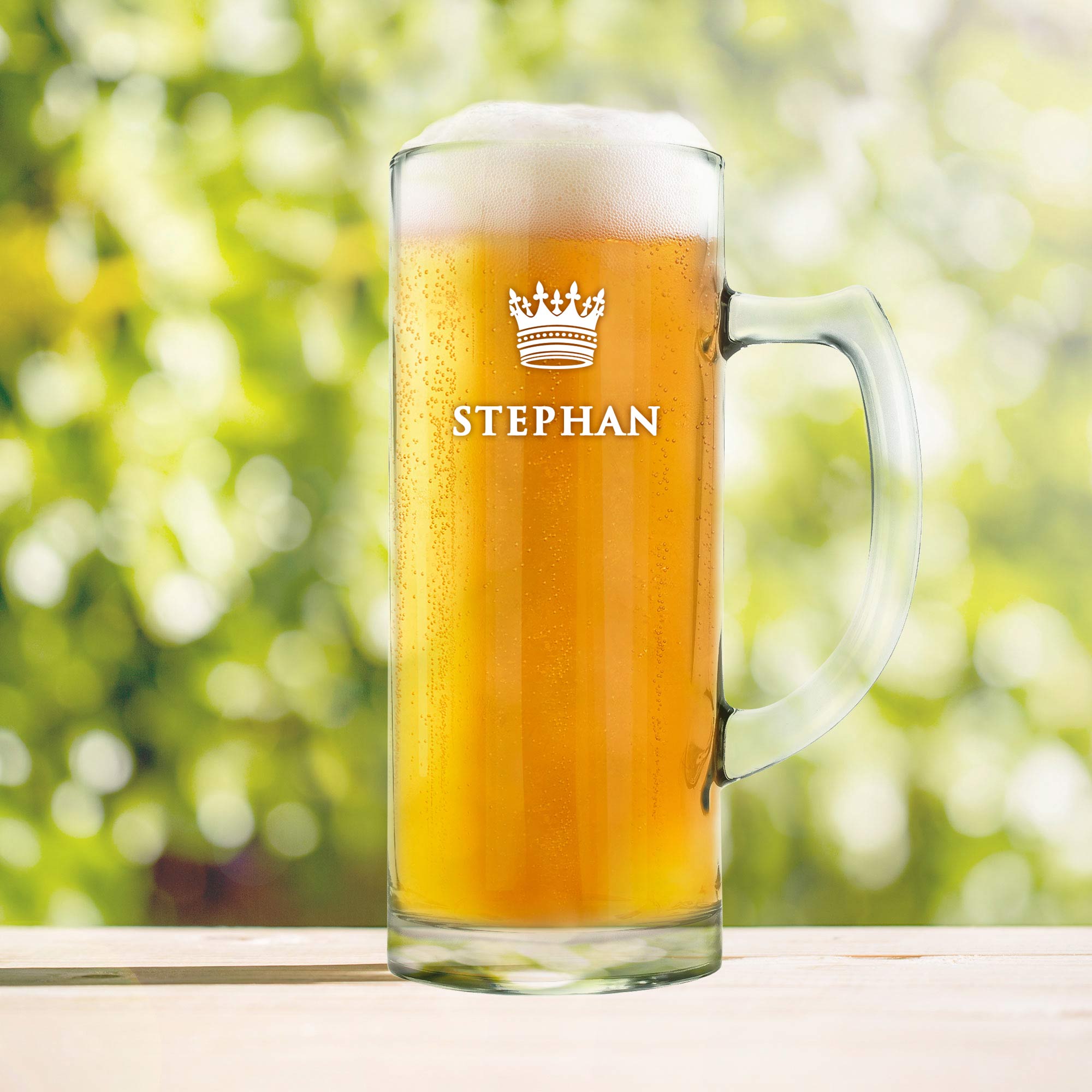 Bierkrug - Krone groß - Personalisiert