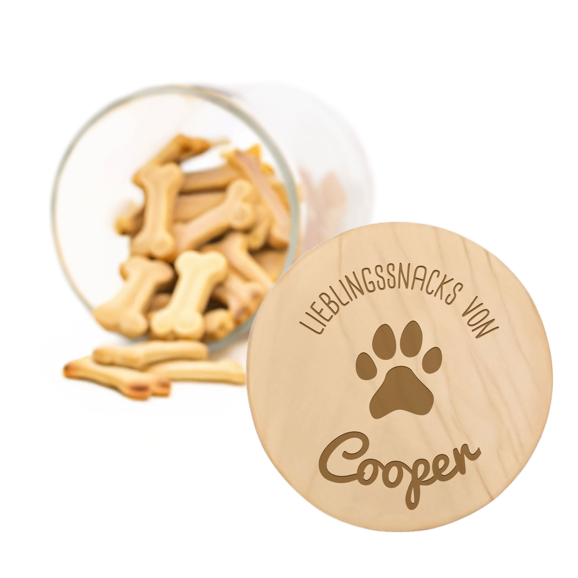 Vorratsglas mit Gravur - Hundesnacks Vorratsglas mit Gravur - Hundesnacks