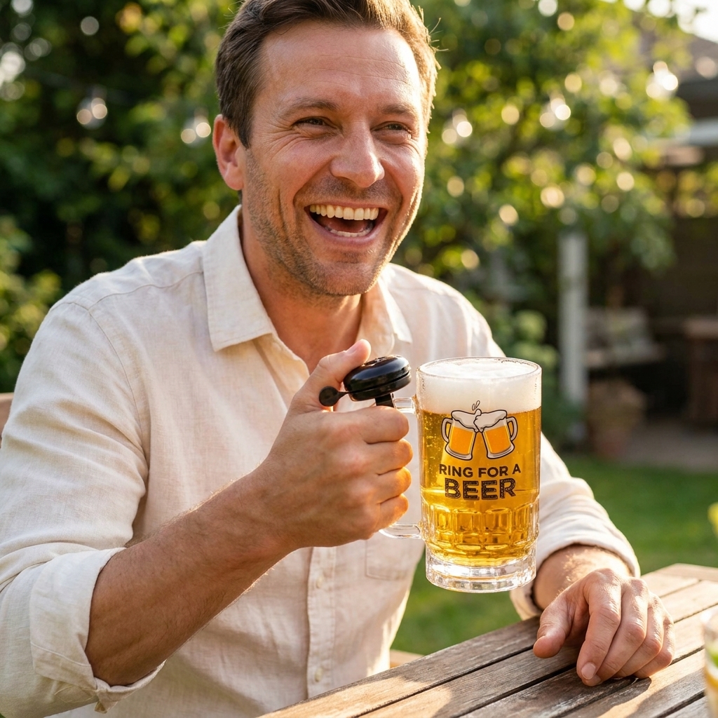 Bierkrug mit Klingel