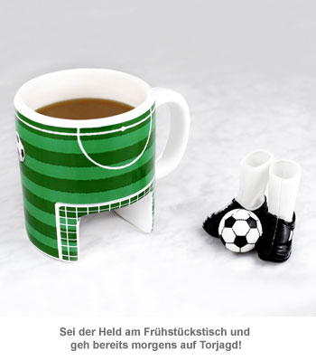 Fußball Tasse mit Fingerschuhen und Ball 3526 - 2