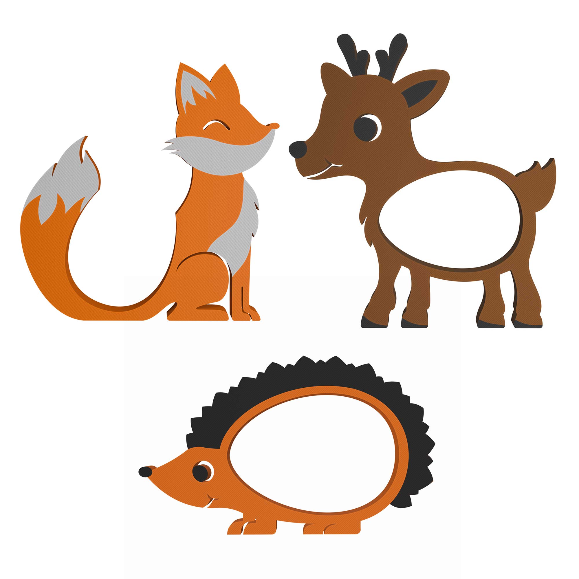 Waldtiere Ü-Ei Halter Bunt - 3er Set Waldtiere Ü-Ei Halter Bunt - 3er Set