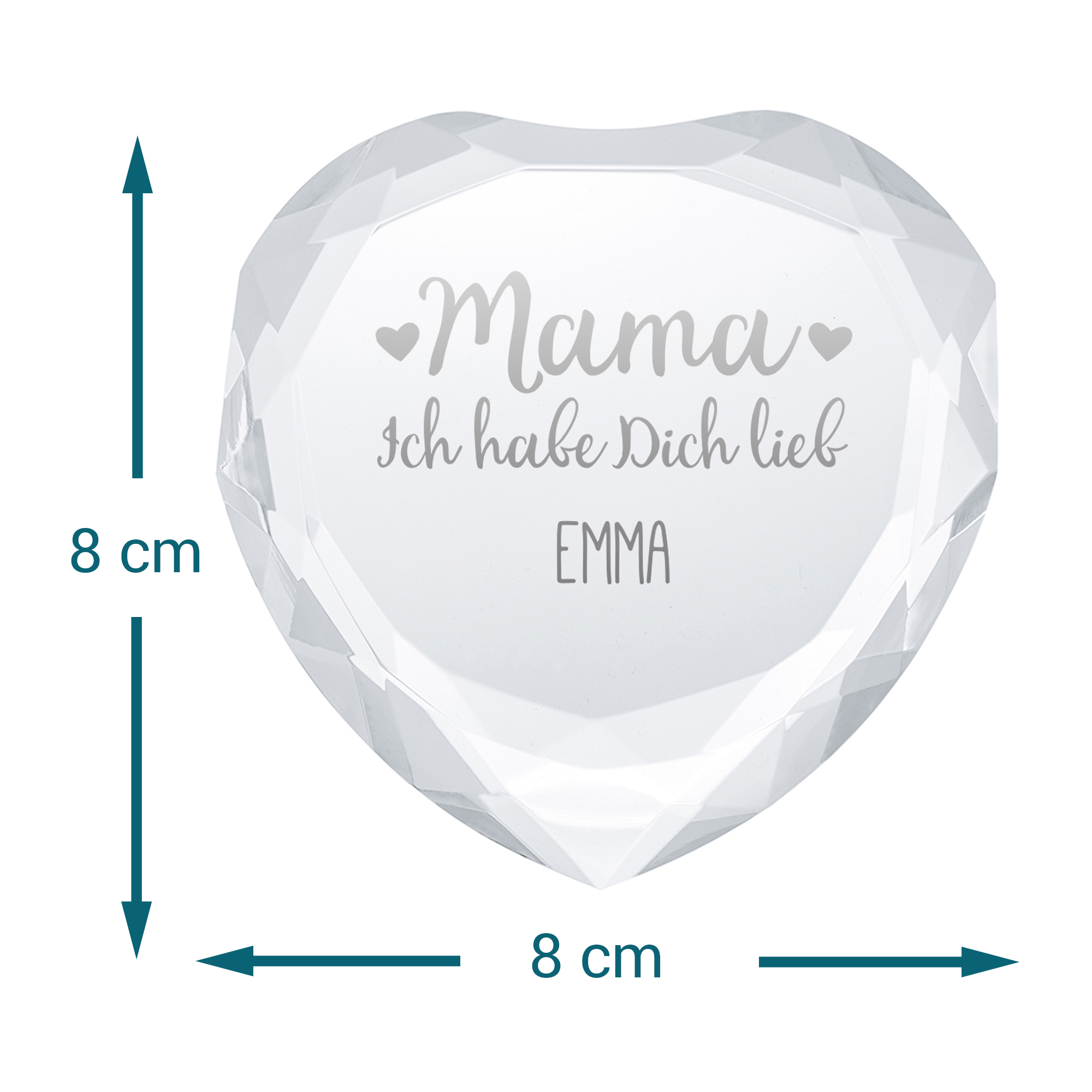 Herz-Diamant mit Gravur für Mama 4085 - 7