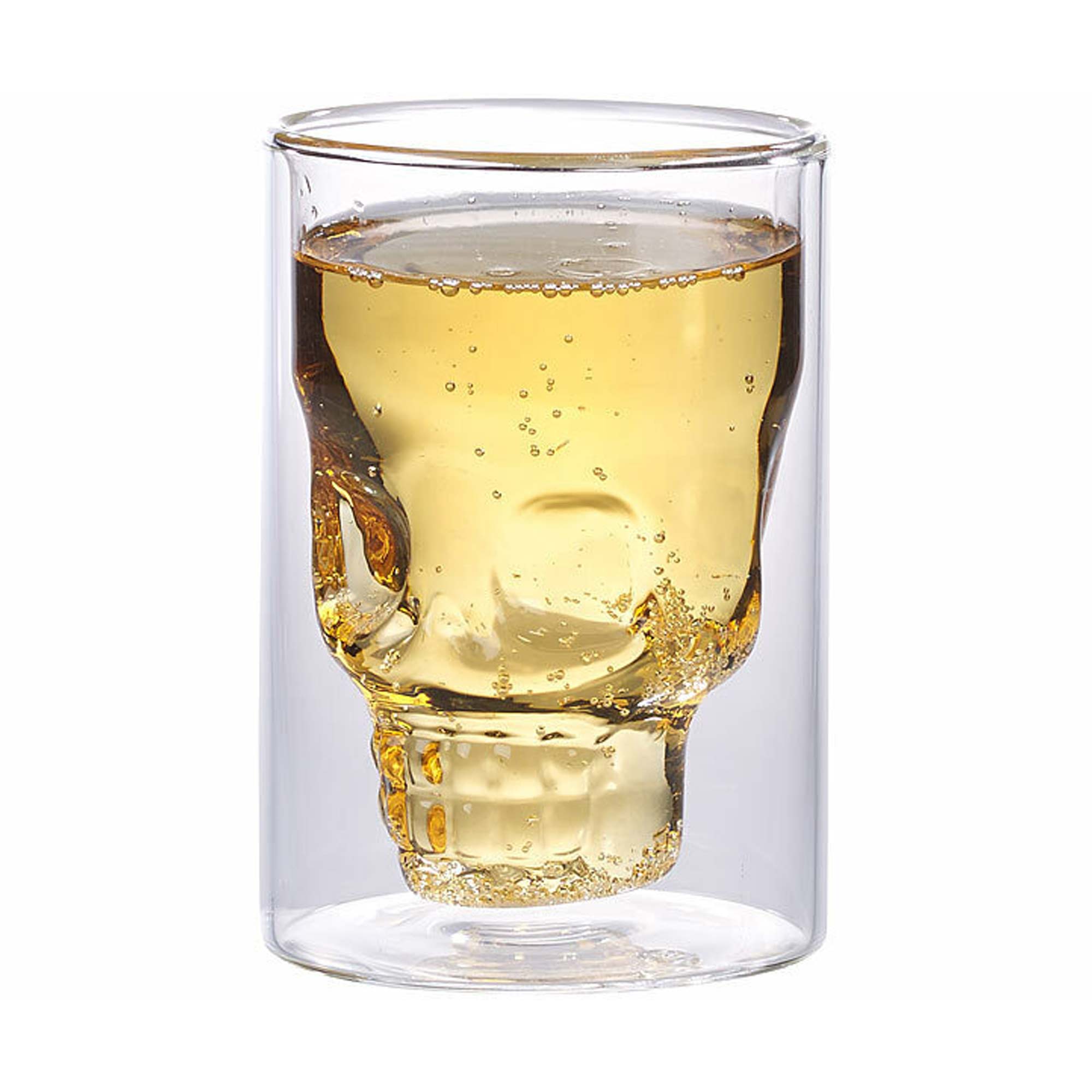 Doppelwandiges Trinkglas - Totenkopf