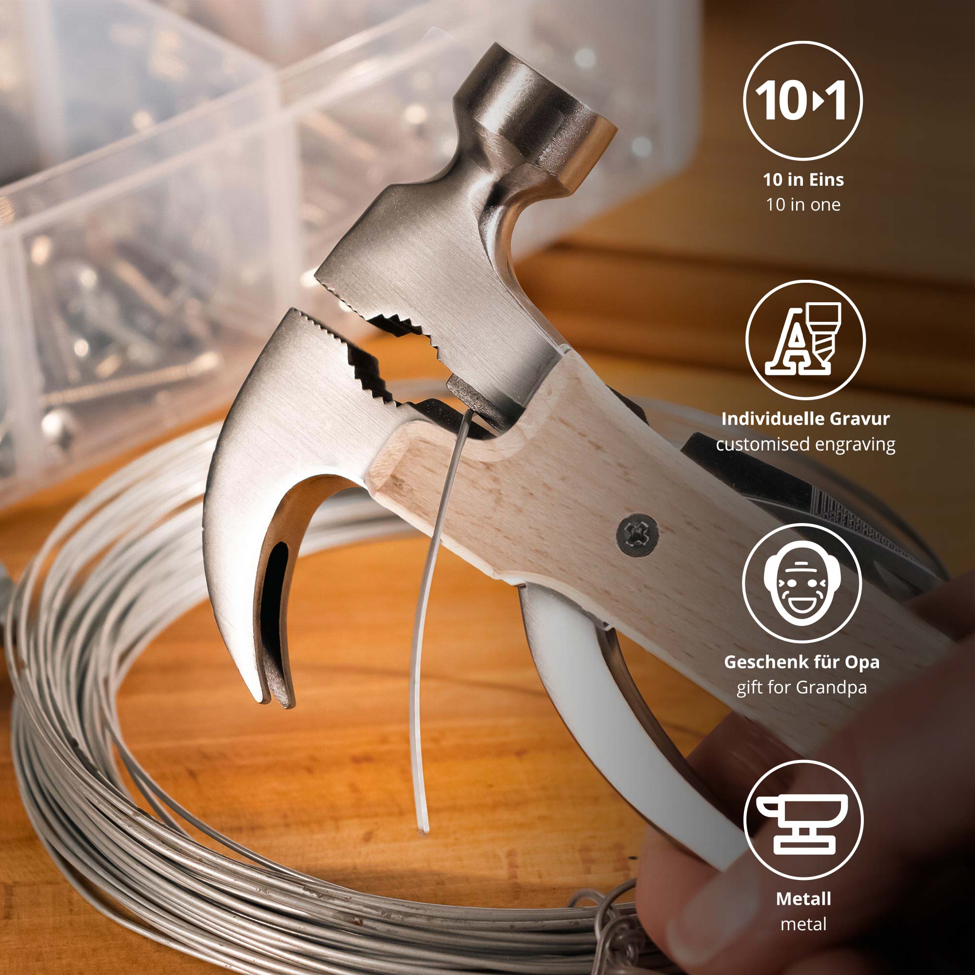 Holz Hammer Multifunktionswerkzeug - Bester Opa Holz Hammer Multifunktionswerkzeug - Bester Opa