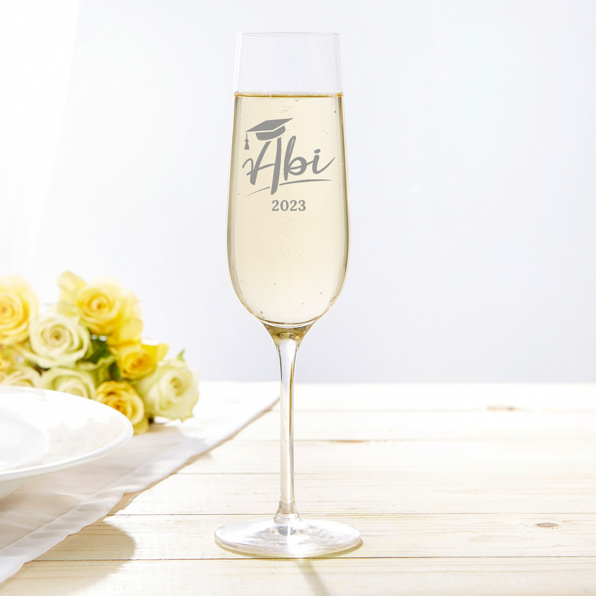 Sektglas mit Gravur zum Abitur