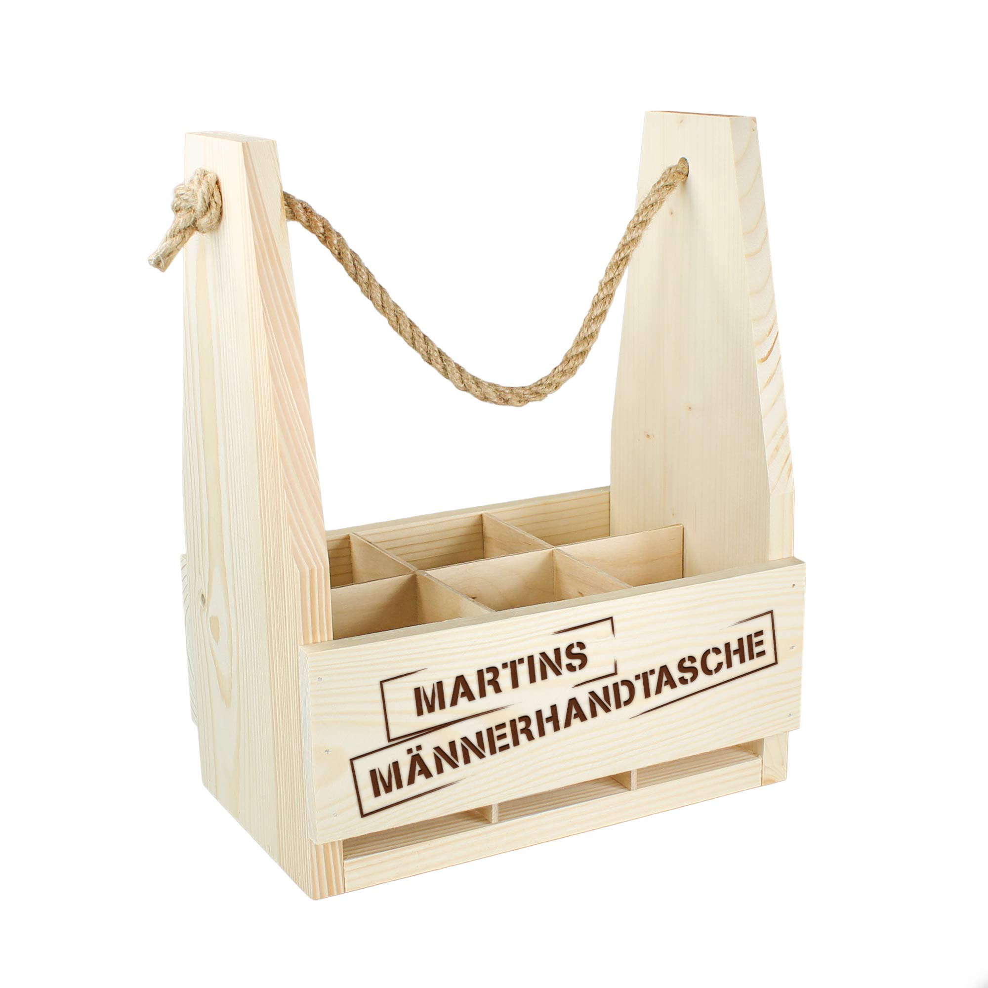 Flaschenträger mit Gravur - Männerhandtasche