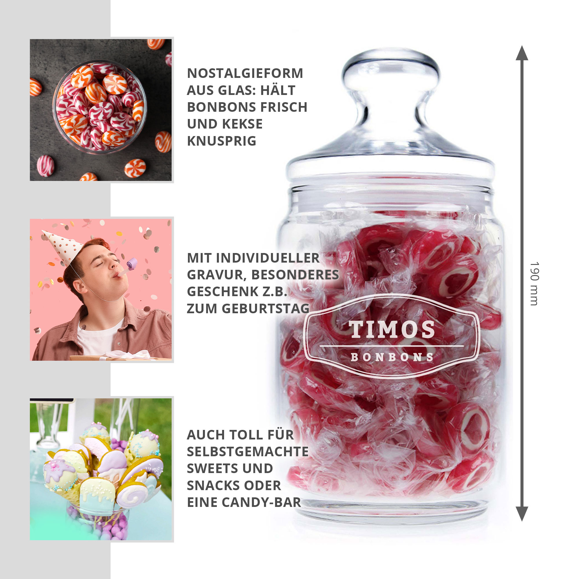 Bonbonglas mit Gravur - Männer