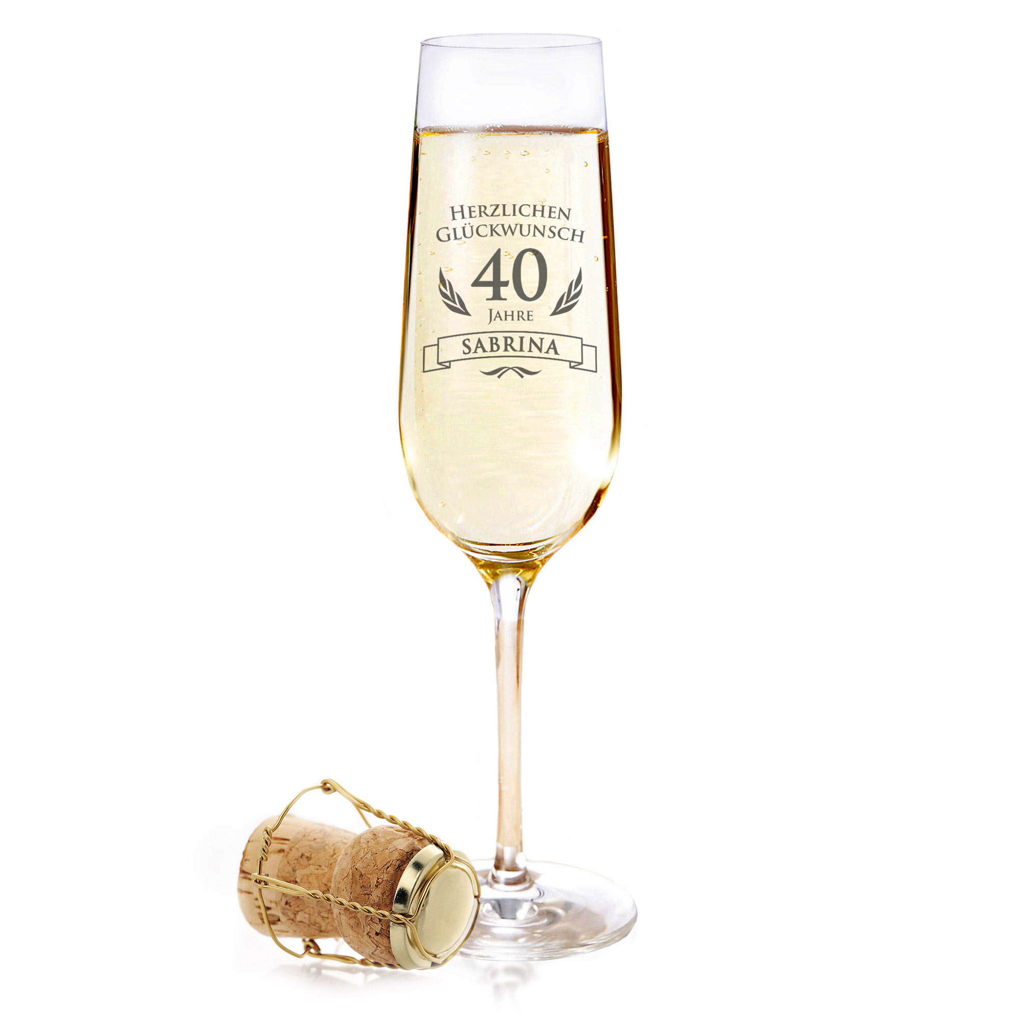 Sektglas zum 40. Geburtstag Sektglas zum 40. Geburtstag