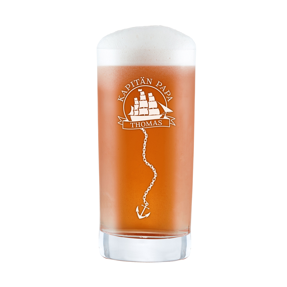 Cocktailglas mit Gravur für Papa - Segelschiff