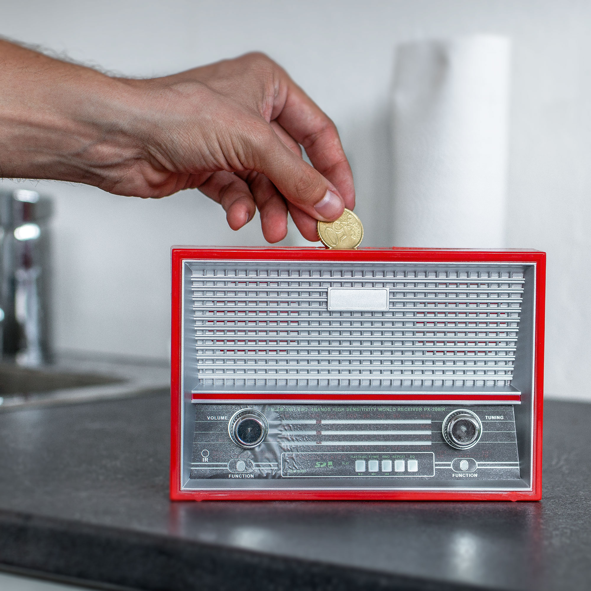 Spardose Vintage Radio - rot 3825 - 5