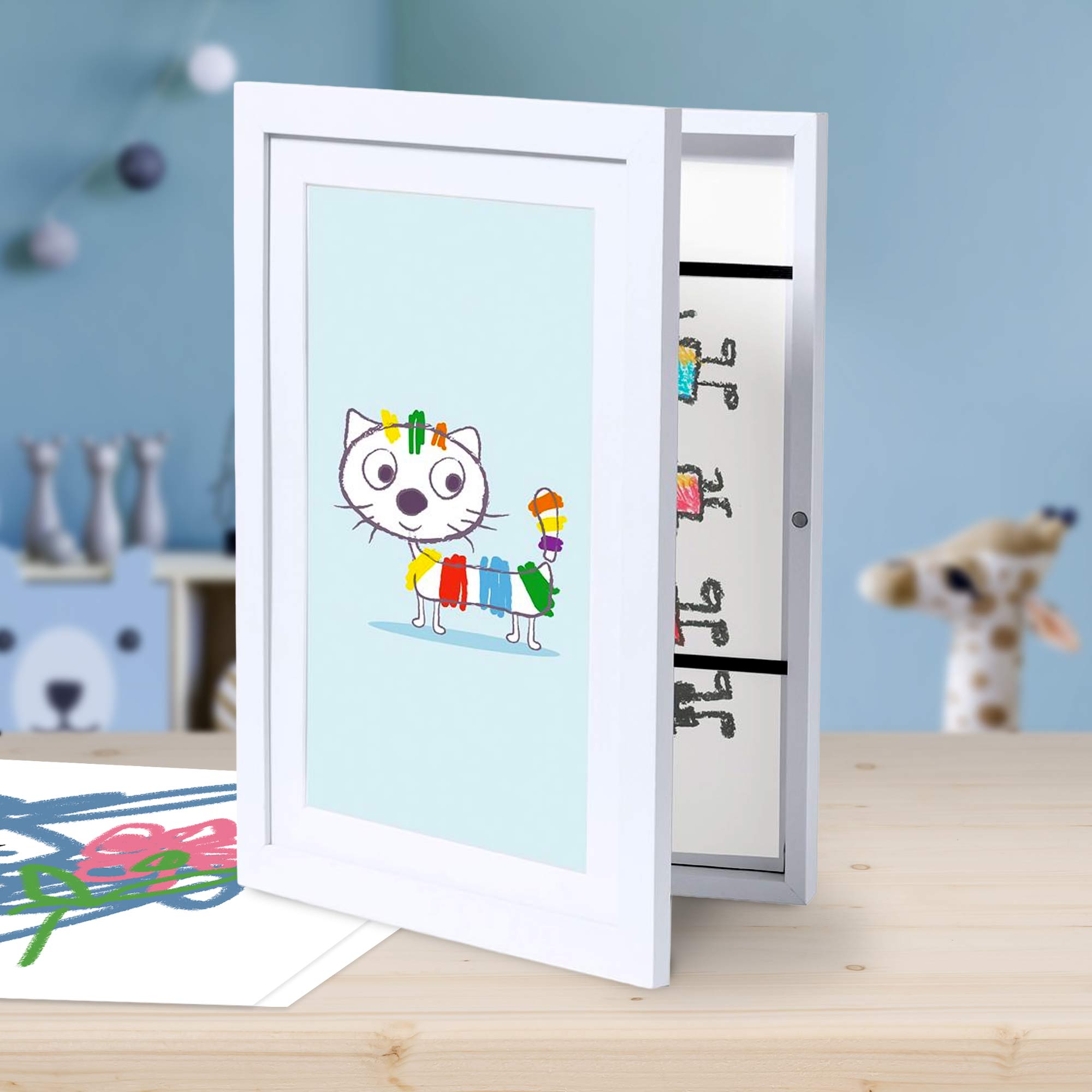 Magnetischer Bilderrahmen für Kinderzeichnungen