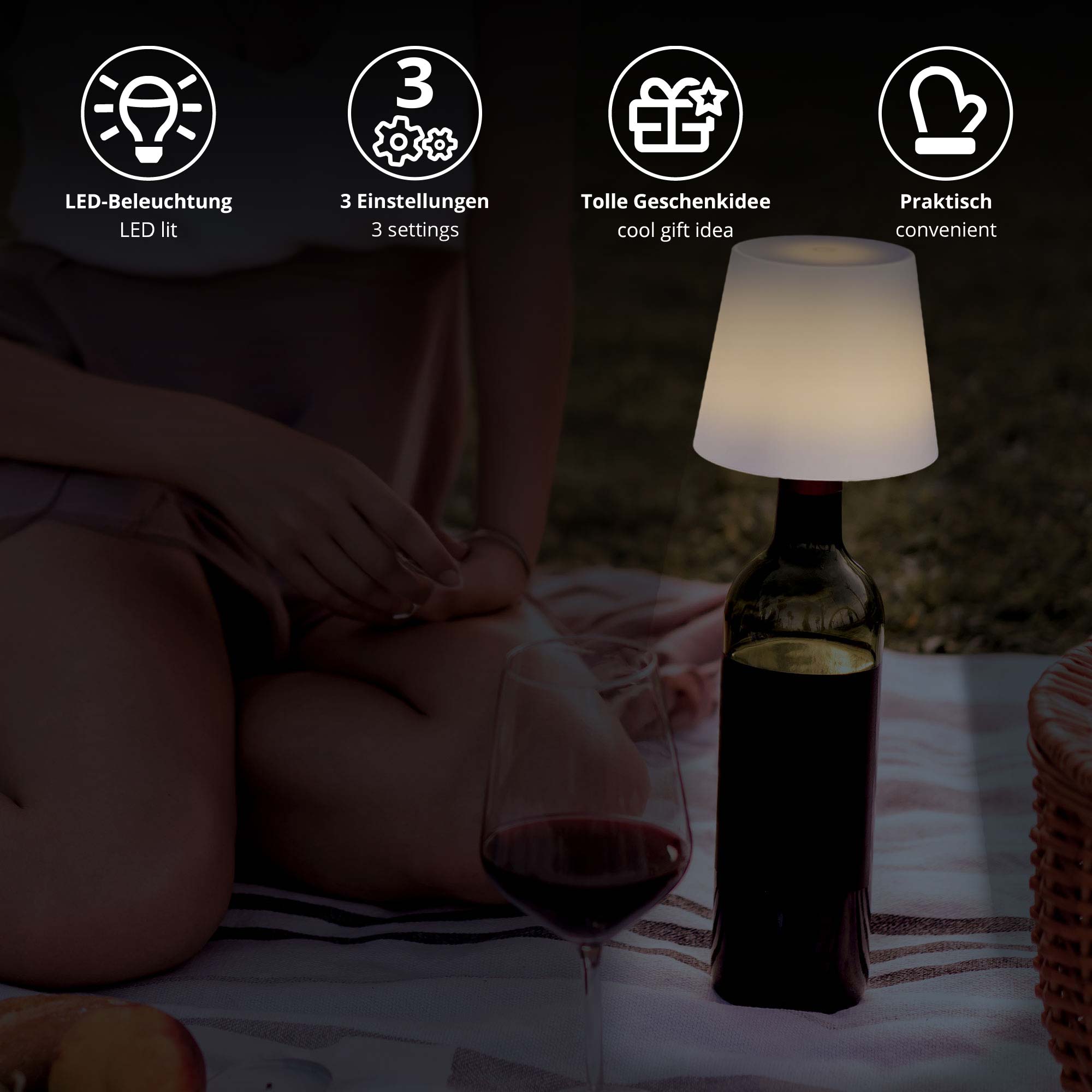 LED Flaschenlampe - Flaschenaufsatz LED Flaschenlampe - Flaschenaufsatz